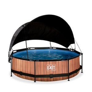 Exit Toys Pool Wood Rund med Filterpump + Solsegel SKU EAN
