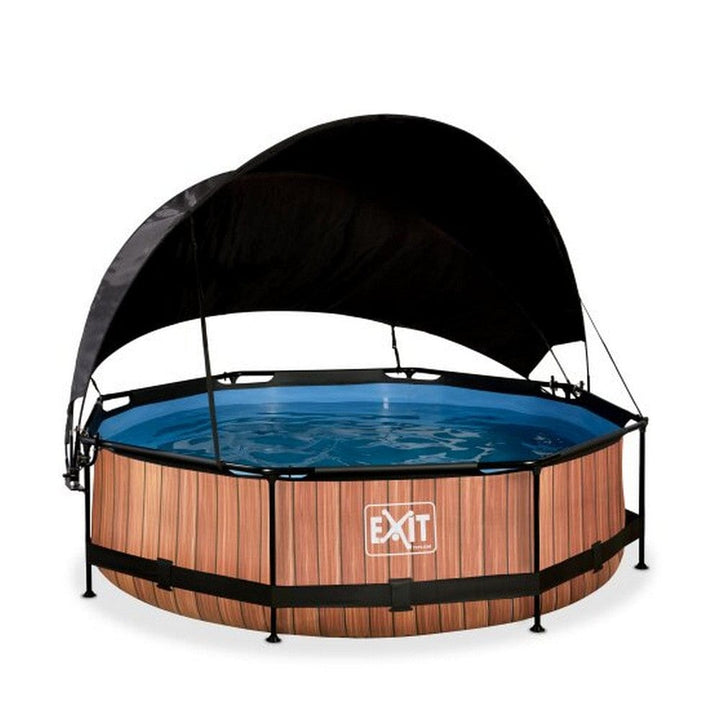 Exit Toys Pool Wood Rund med Filterpump + Solsegel SKU EAN