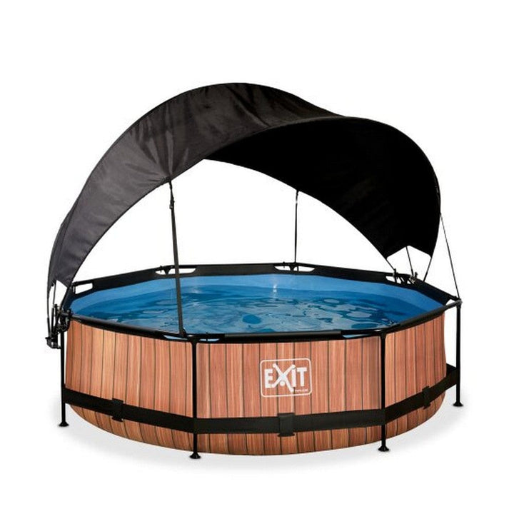 Exit Toys Pool Wood Rund med Filterpump + Solsegel SKU EAN