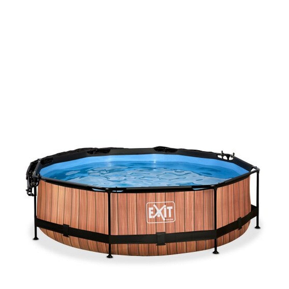 Exit Toys Pool Wood Rund med Filterpump + Solsegel SKU EAN