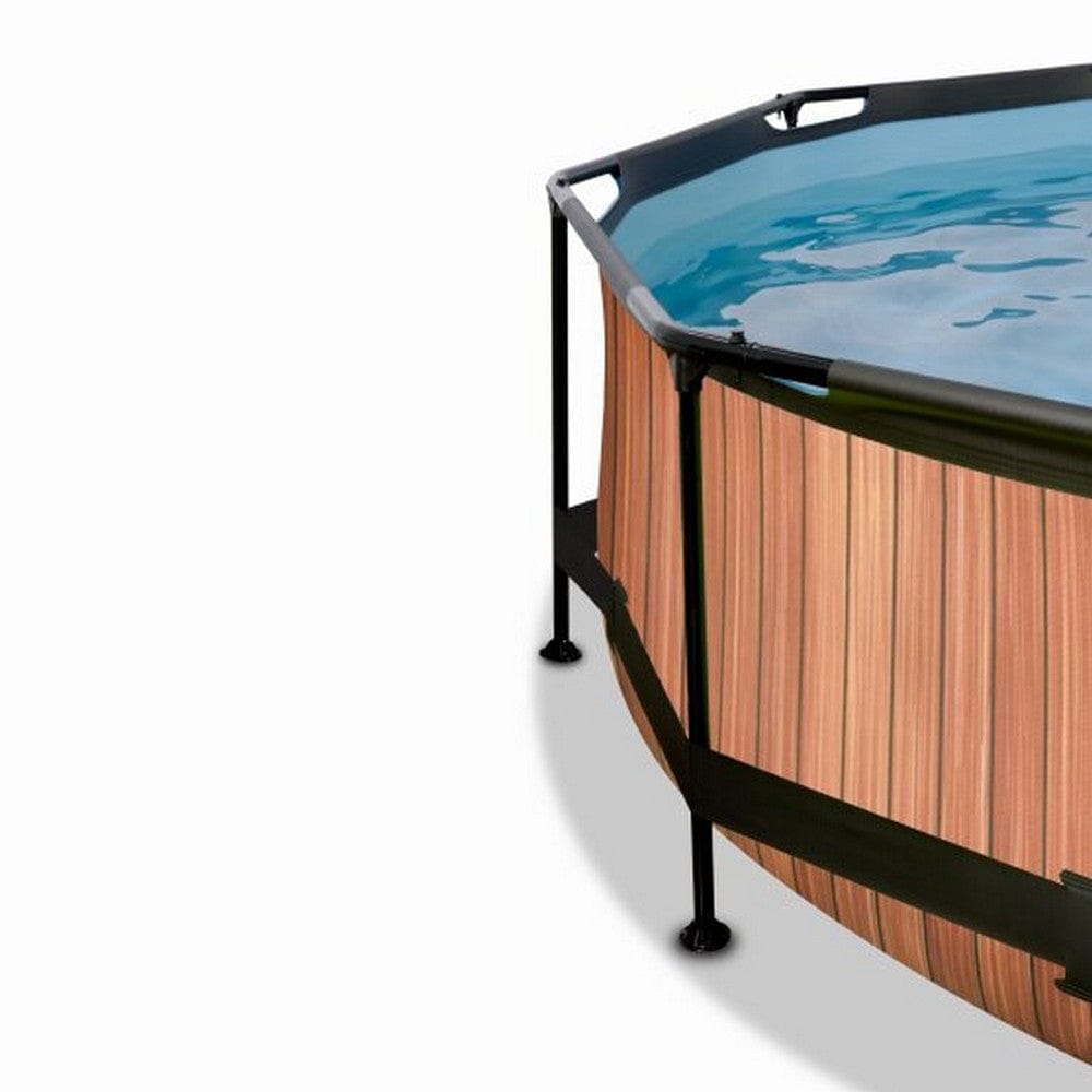 Exit Toys Pool Wood Rund med Filterpump + Solsegel SKU EAN