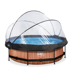 Exit Toys Pool Wood Rund med Filterpump + Tak SKU EAN