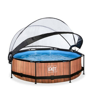 Exit Toys Pool Wood Rund med Filterpump + Tak SKU EAN