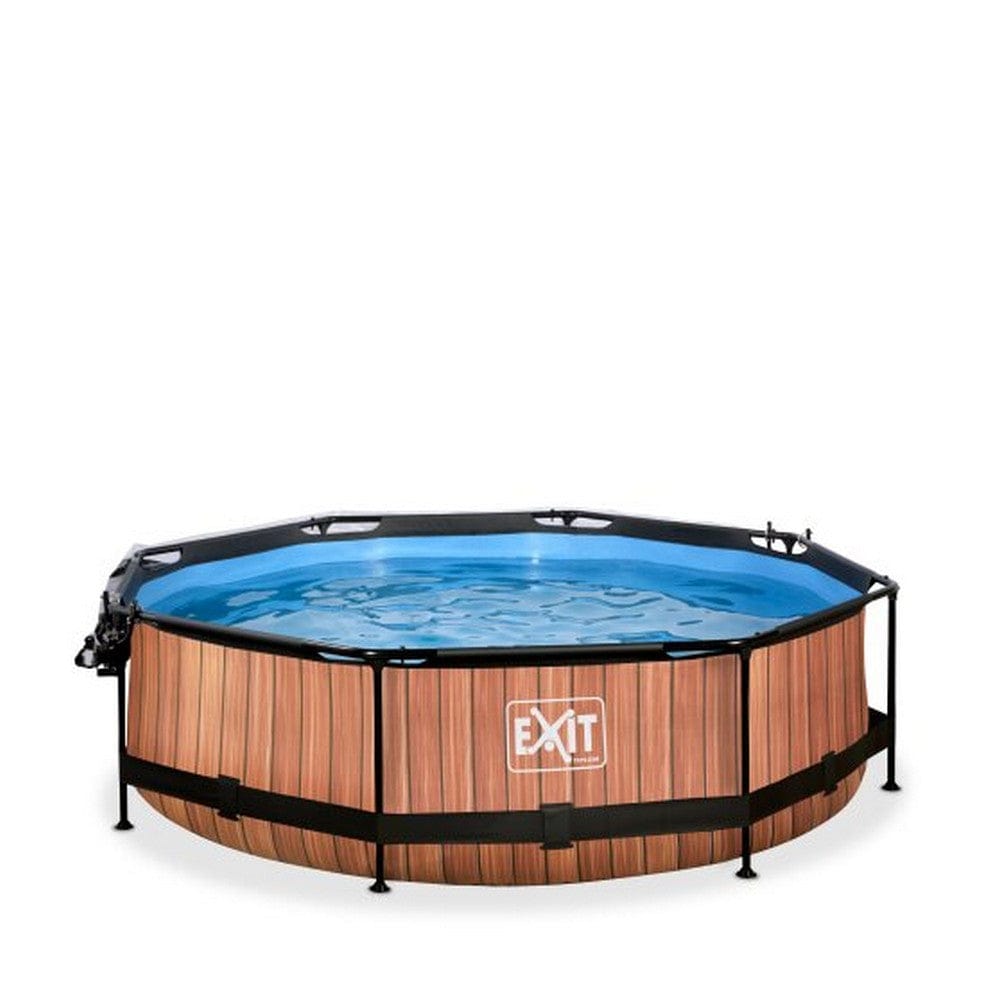 Exit Toys Pool Wood Rund med Filterpump + Tak SKU EAN