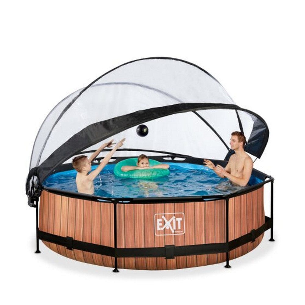 Exit Toys Pool Wood Rund med Filterpump + Tak SKU EAN