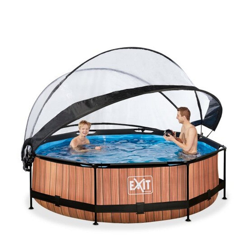 Exit Toys Pool Wood Rund med Filterpump + Tak SKU EAN