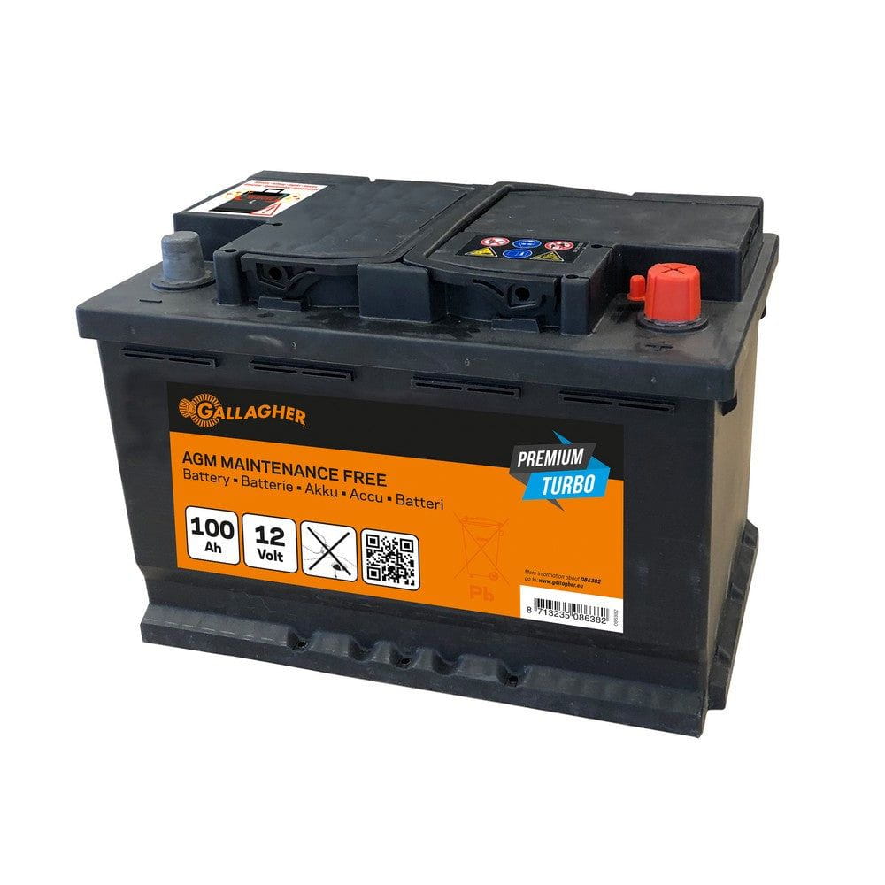 Gallagher Batteri Premium Turbo AGM 12V 12V/100Ah SKU GAL-086382 EAN 8713235086382
