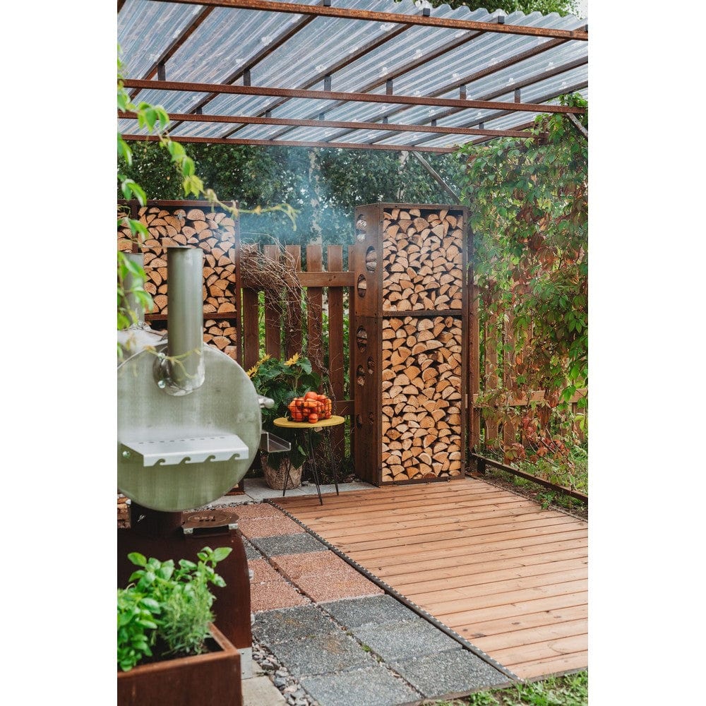 GrillSymbol Vedförvaring Corten WoodStock SKU EAN