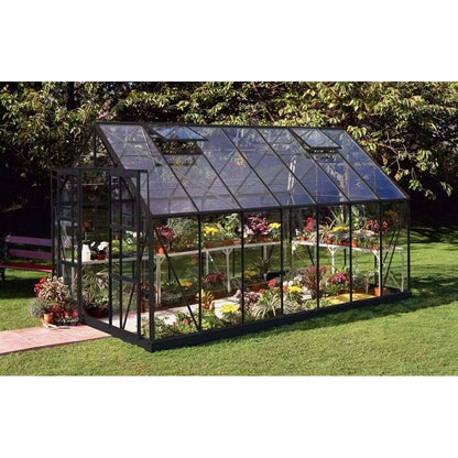 Halls Växthus Magnum 11,5 m2 Svart / 3 mm Härdat glas SKU JUL-F09672 EAN 5701701096723