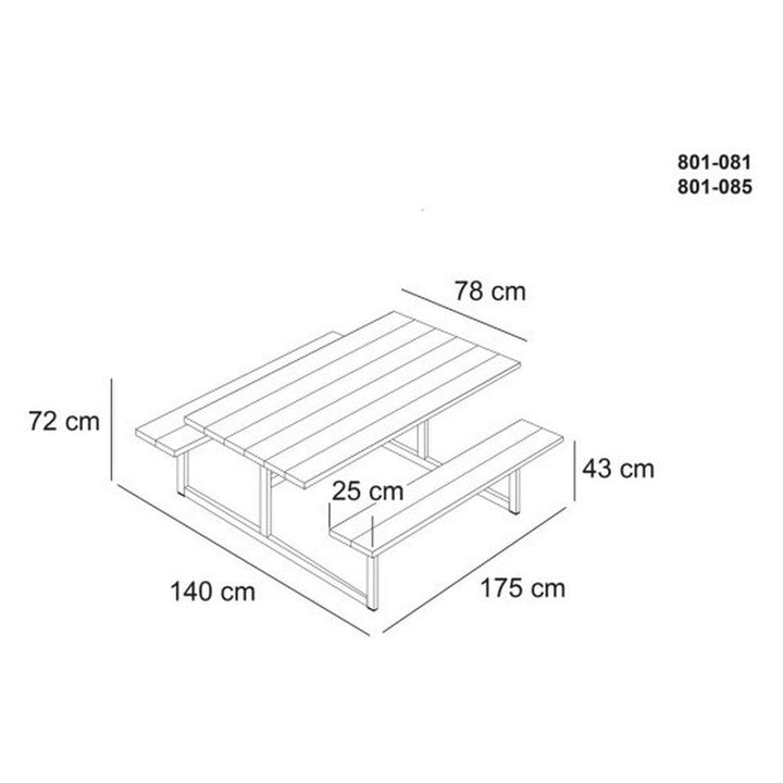 Hortus Picknickbord Frigg SKU NSH-801-081 EAN 5705858707891