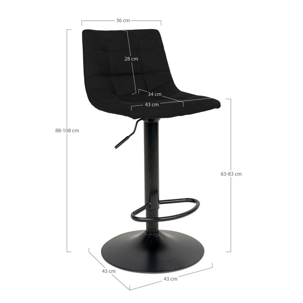 House Nordic Barstol Middelfart Svart 2-pack SKU HOU-1001304 EAN 5713917015573