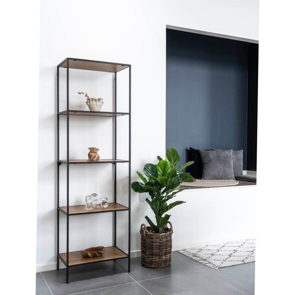 House Nordic Bokhylla Vita Svart/Ek 50 SKU HOU-3001075 EAN 5713917008803