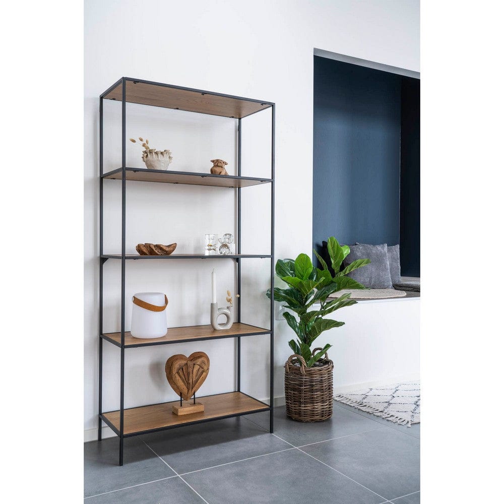 House Nordic Bokhylla Vita Svart/Ek SKU HOU-3001105 EAN 5713917008810