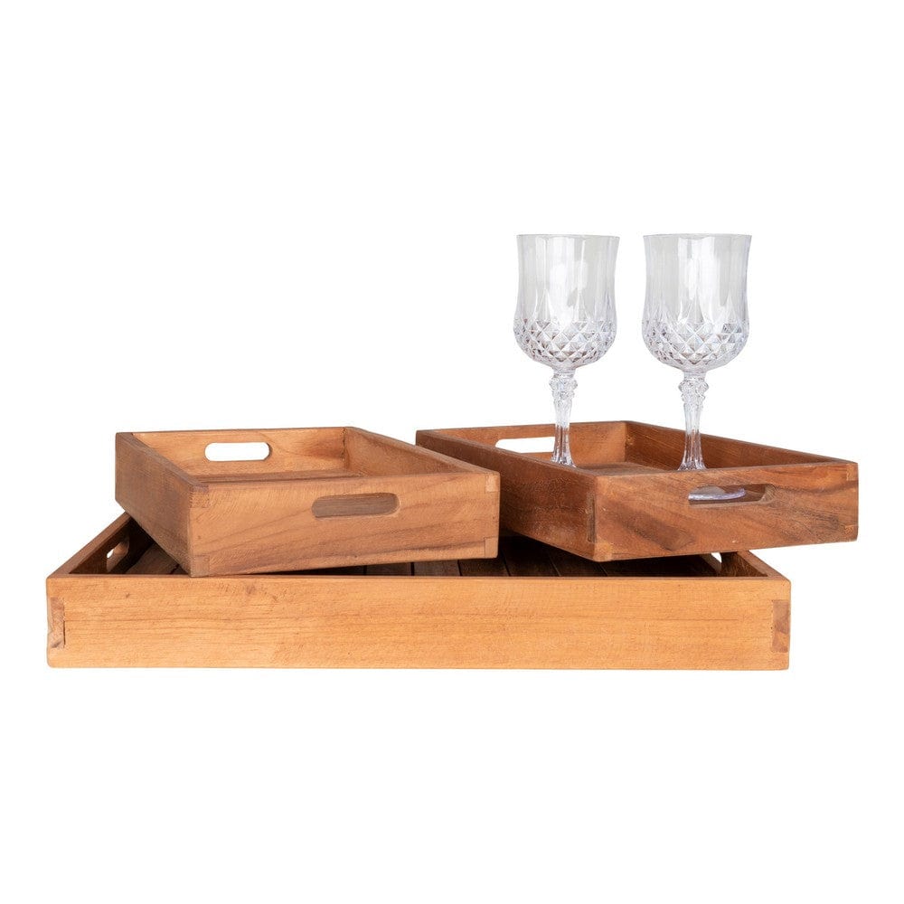 House Nordic Bricka Faro Teak 3-pack SKU HOU-4601020 EAN 5713917006267