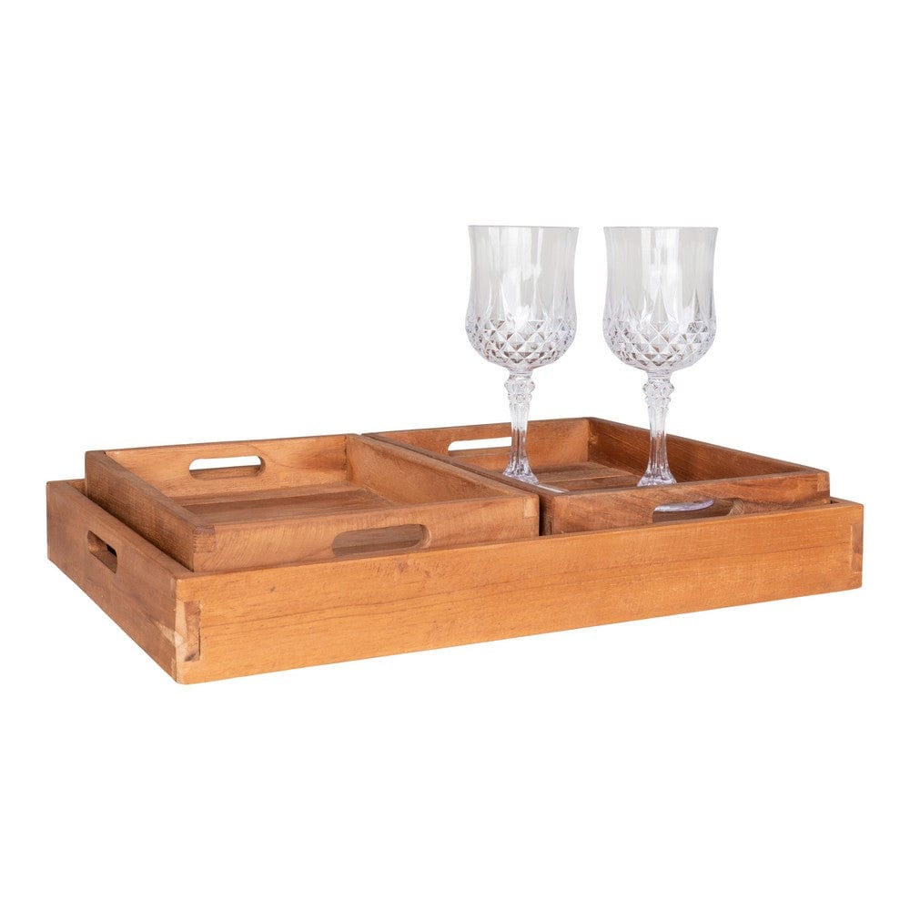 House Nordic Bricka Faro Teak 3-pack SKU HOU-4601020 EAN 5713917006267