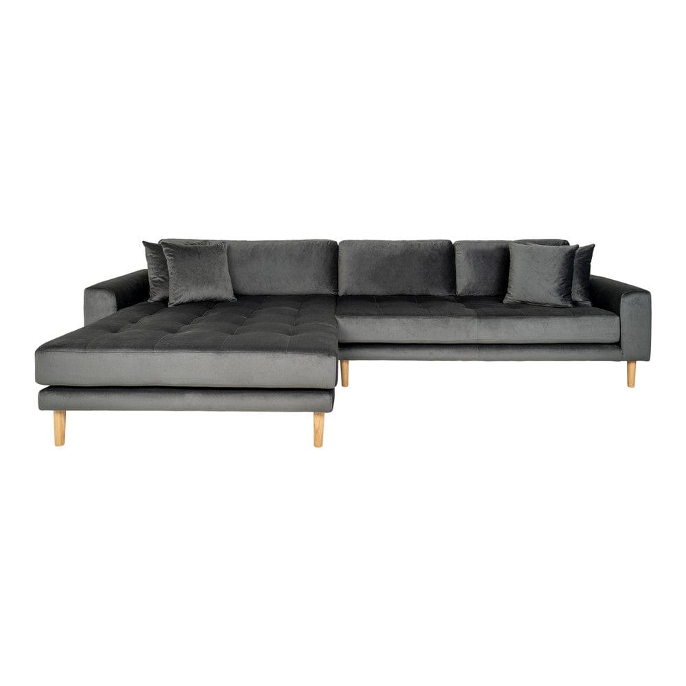 House Nordic Hörnsoffa Lido Sammet Mörkgrå / Vänster SKU HOU-1301196 EAN 5713917010776