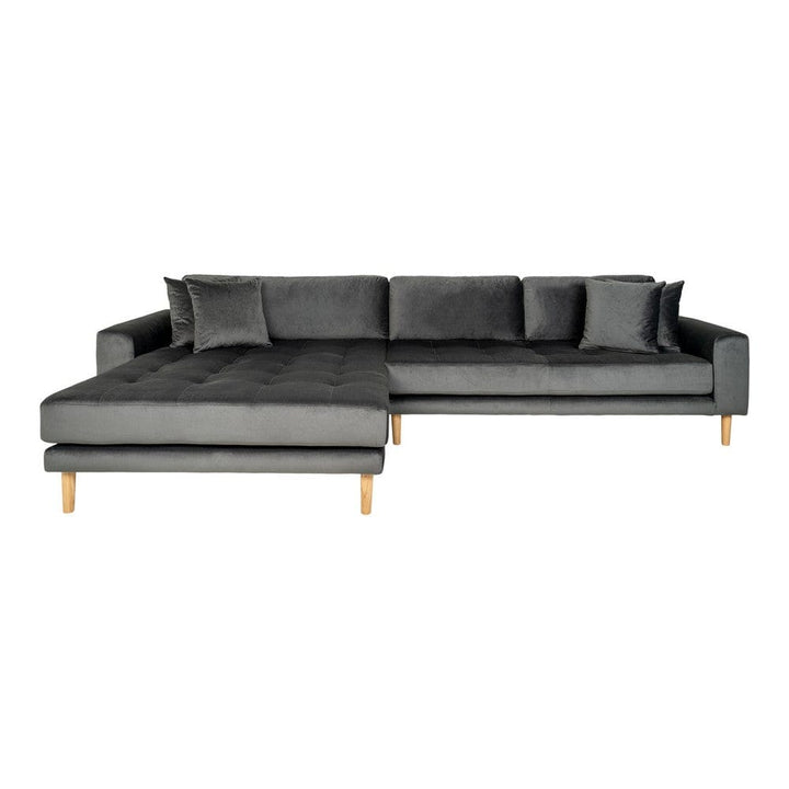 House Nordic Hörnsoffa Lido Sammet Mörkgrå / Vänster SKU HOU-1301196 EAN 5713917010776