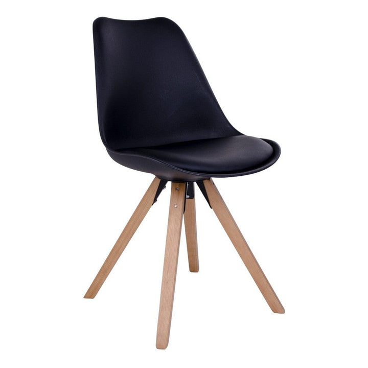 House Nordic Matstol Bergen PU 2-pack Svart/Natur SKU HOU-1001022 EAN 5713917003013