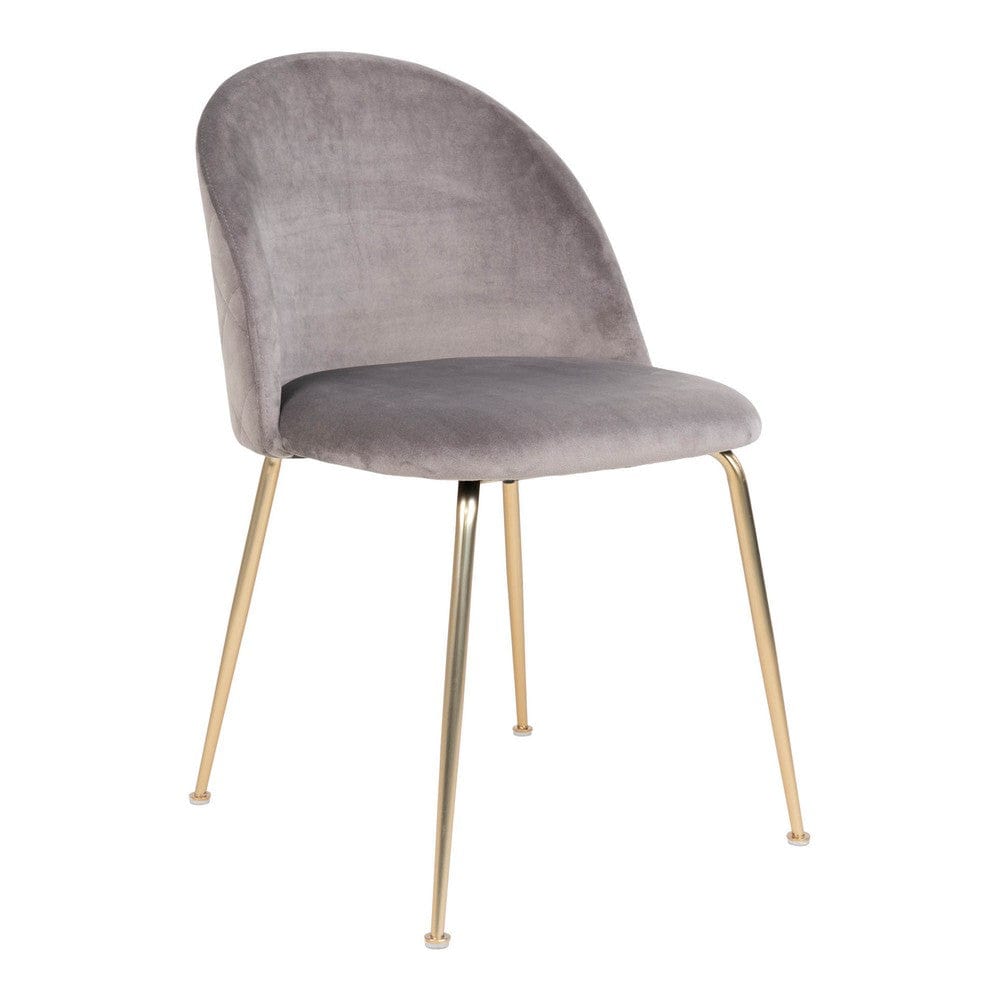House Nordic Matstol Geneve Sammet 2-pack Grå/Mässing SKU HOU-1001252 EAN 5713917002177