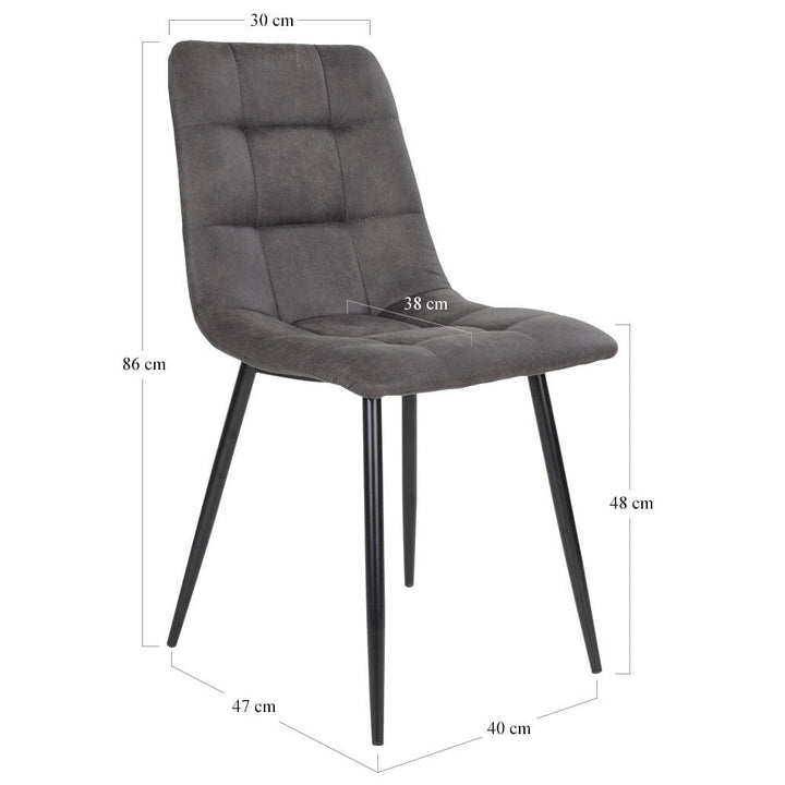 House Nordic Matstol Middelfart Mörkgrå/Svart 2-pack SKU HOU-1001192 EAN 5713917000449