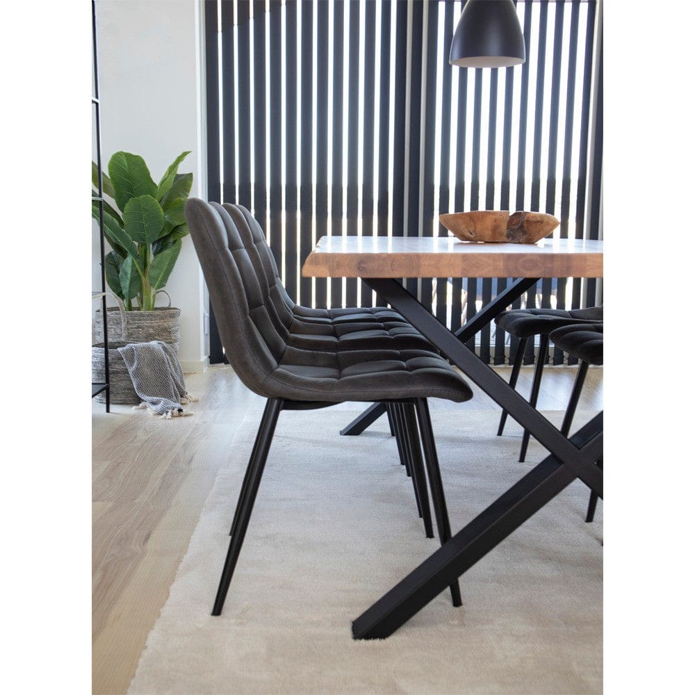 House Nordic Matstol Middelfart Mörkgrå/Svart 2-pack SKU HOU-1001192 EAN 5713917000449