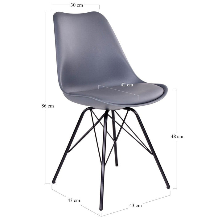 House Nordic Matstol Oslo Grå/Svart 2-pack SKU HOU-1001006 EAN 5713917002993