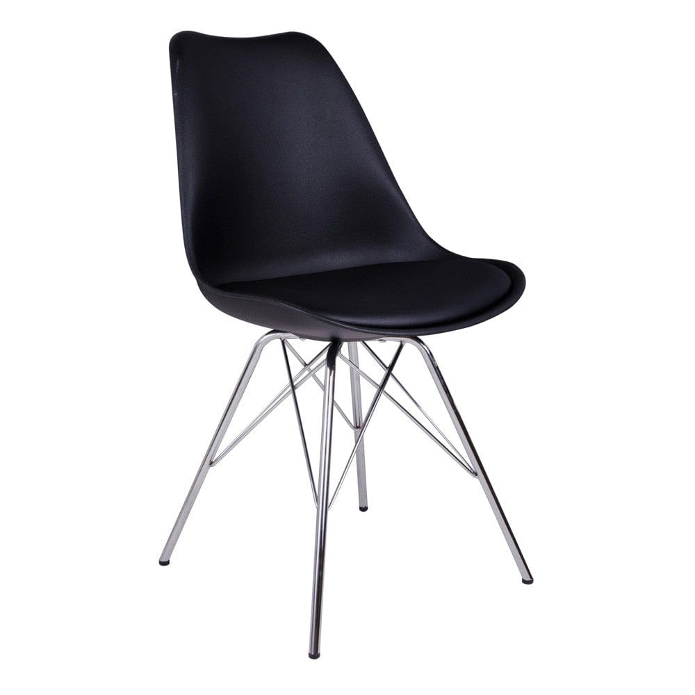 House Nordic Matstol Oslo PU 2-pack Svart/Krom SKU HOU-1001002 EAN 5713917002962