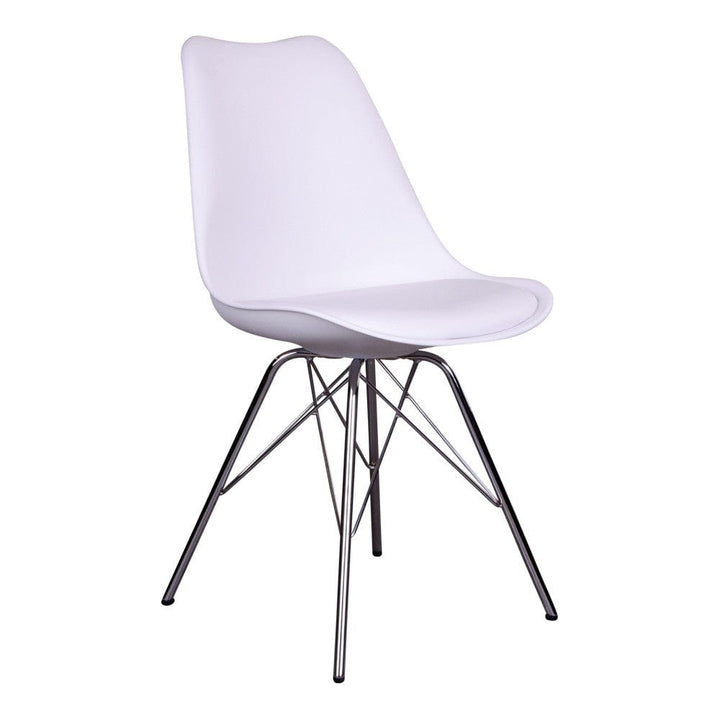 House Nordic Matstol Oslo PU 2-pack Vit/Krom SKU HOU-1001005 EAN 5713917002986