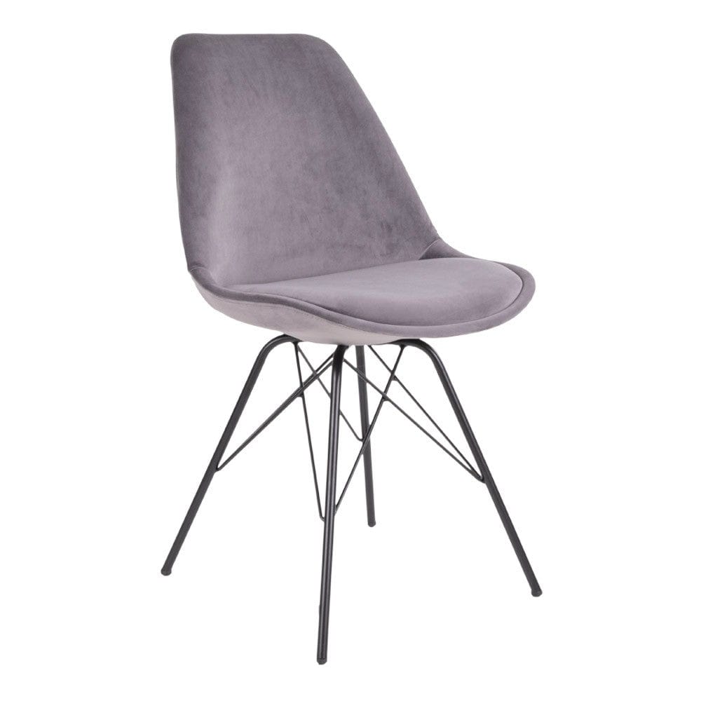 House Nordic Matstol Oslo Sammet Grå/Svart 2-pack SKU HOU-1001012 EAN 5713917003556