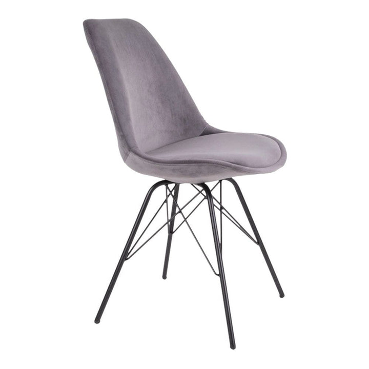House Nordic Matstol Oslo Sammet Grå/Svart 2-pack SKU HOU-1001012 EAN 5713917003556