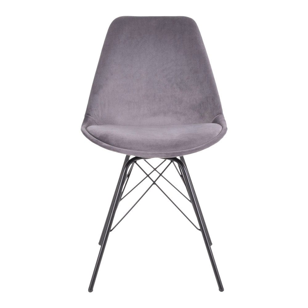 House Nordic Matstol Oslo Sammet Grå/Svart 2-pack SKU HOU-1001012 EAN 5713917003556