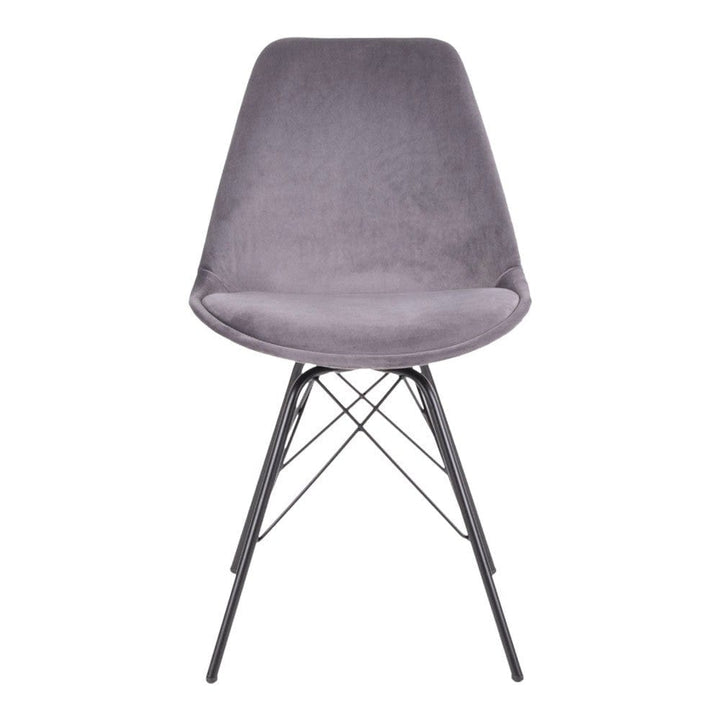 House Nordic Matstol Oslo Sammet Grå/Svart 2-pack SKU HOU-1001012 EAN 5713917003556