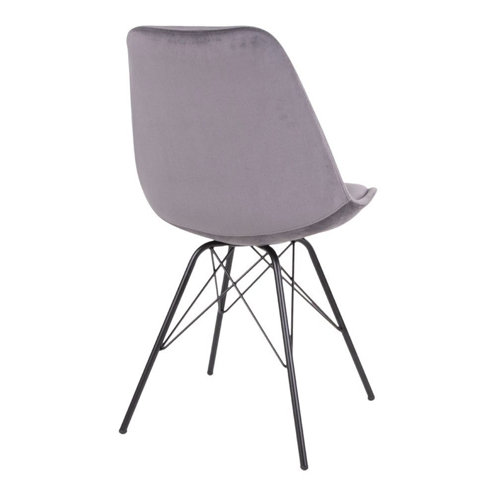 House Nordic Matstol Oslo Sammet Grå/Svart 2-pack SKU HOU-1001012 EAN 5713917003556