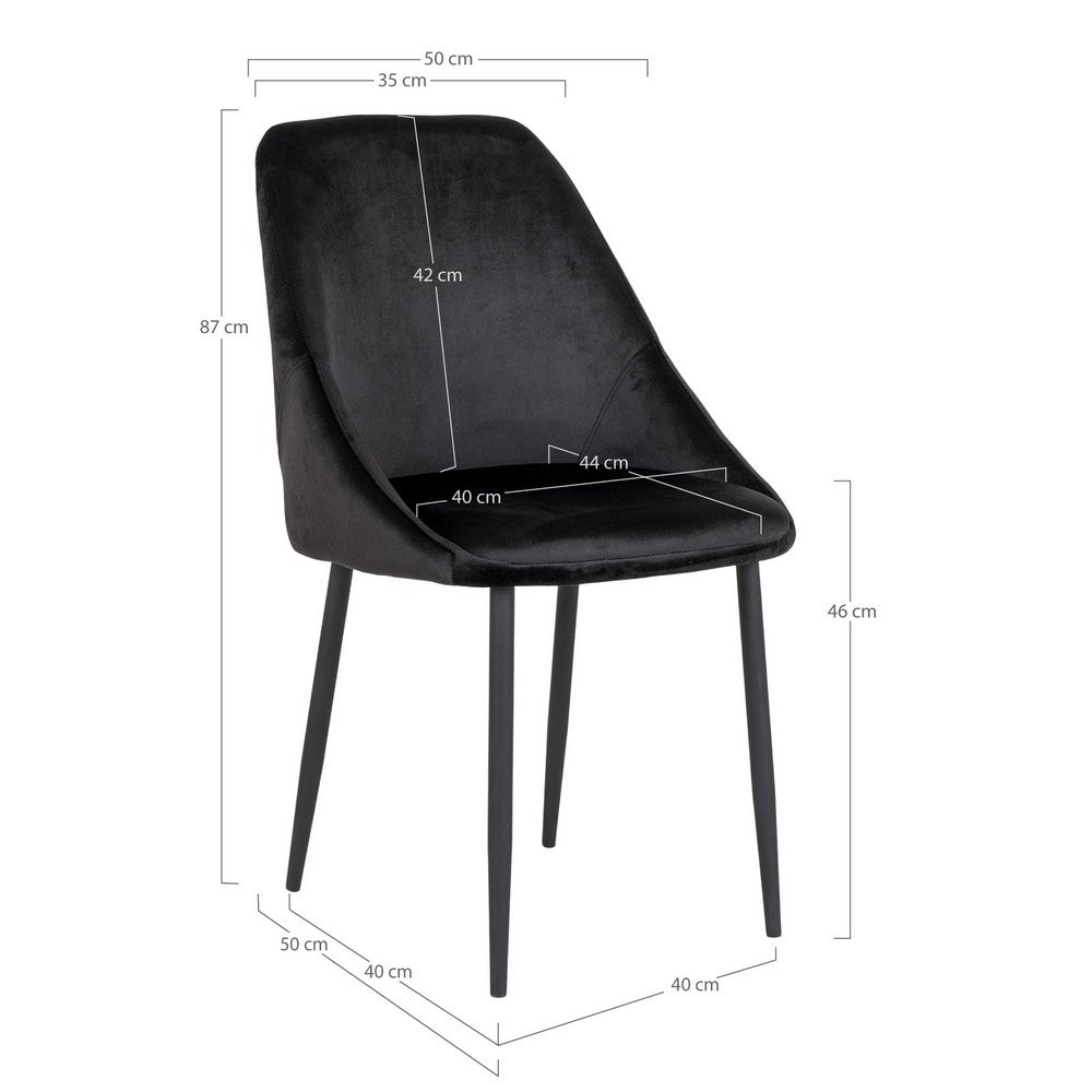 House Nordic Matstol Porto Sammet Svart 2-pack SKU HOU-1001274 EAN 5713917015665