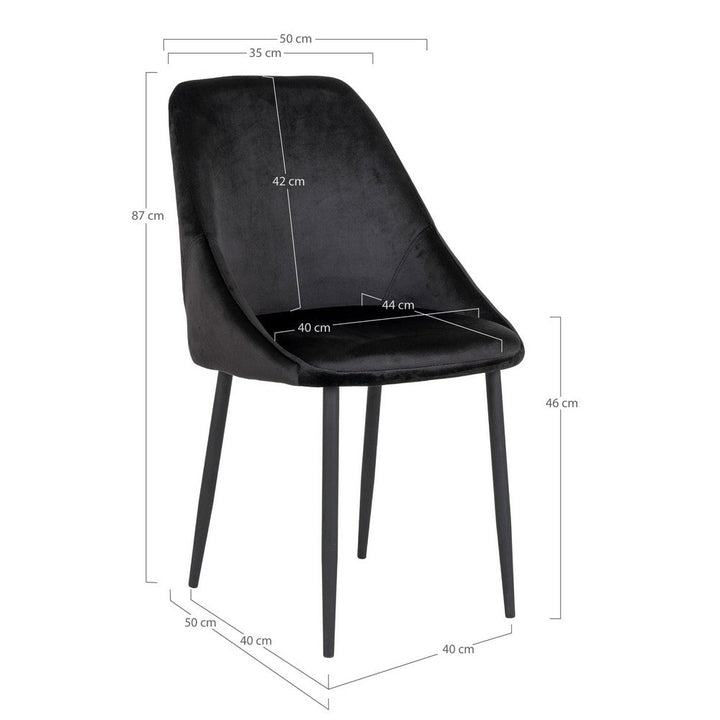 House Nordic Matstol Porto Sammet Svart 2-pack SKU HOU-1001274 EAN 5713917015665