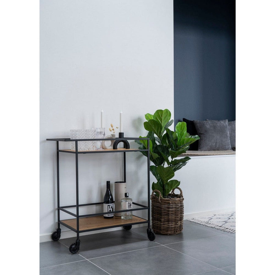 House Nordic Serveringsvagn Vita Svart/Ek SKU HOU-2101535 EAN 5713917008896