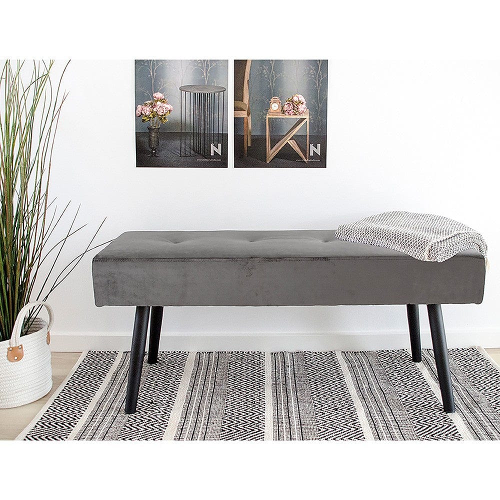 House Nordic Sittbänk Skiby Grå/Svart SKU HOU-1401005 EAN 5713917005659