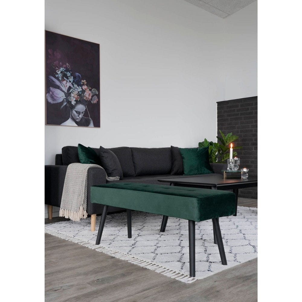House Nordic Sittbänk Skiby Mörkgrön/Svart SKU HOU-1401004 EAN 5713917005642