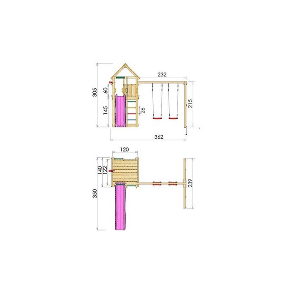 Jungle Gym Lektorn Cabin Swing X´tra Blå SKU NSH-804-283SXSB EAN 5705858715278