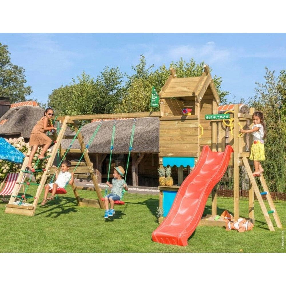 Jungle Gym Lektorn Resort Inkl. Klättermodul &amp; Rutschkana / Röd SKU NSH-804-087C2R EAN 5705858721729