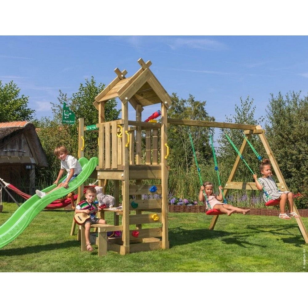 Jungle Gym Lektorn Teepee Inkl. Gungmodul &amp; Rutschkana / Grön SKU EAN