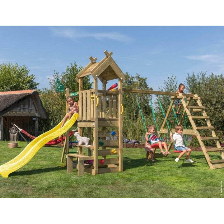 Jungle Gym Lektorn Teepee Inkl. Klättermodul &amp; Rutschkana / Gul SKU EAN