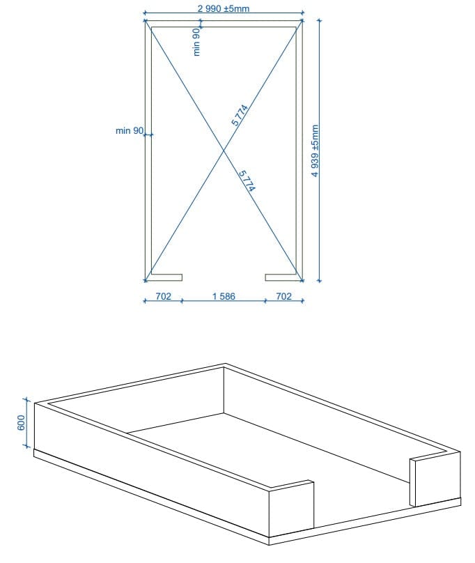 Lähe Träväxthus på Mur No 4 (12,6 m2) 4,25 x 3,0 m SKU EAN