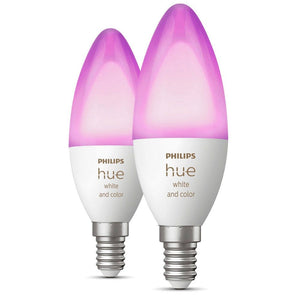 Philips Hue LED-lampa White/Color Ambiance Kron 2-pack E14 SKU ORD-929002294205 EAN 8719514356719