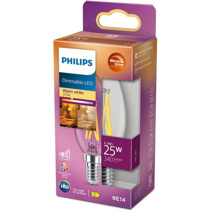 Philips LED-lampa E14 Klar Dimbar E14 / 25W / Kron SKU ORD-929003011901 EAN 8719514324152