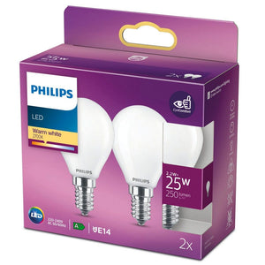 Philips LED-lampa E14 Klot Frost 2-pack E14 / 25W SKU ORD-929001345470 EAN 8718699782092