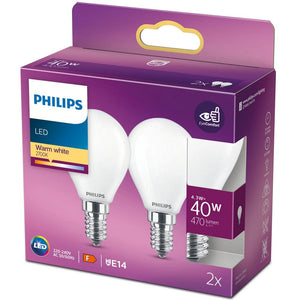 Philips LED-lampa E14 Klot Frost 2-pack E14 / 40W SKU ORD-929001345567 EAN 8718699777715
