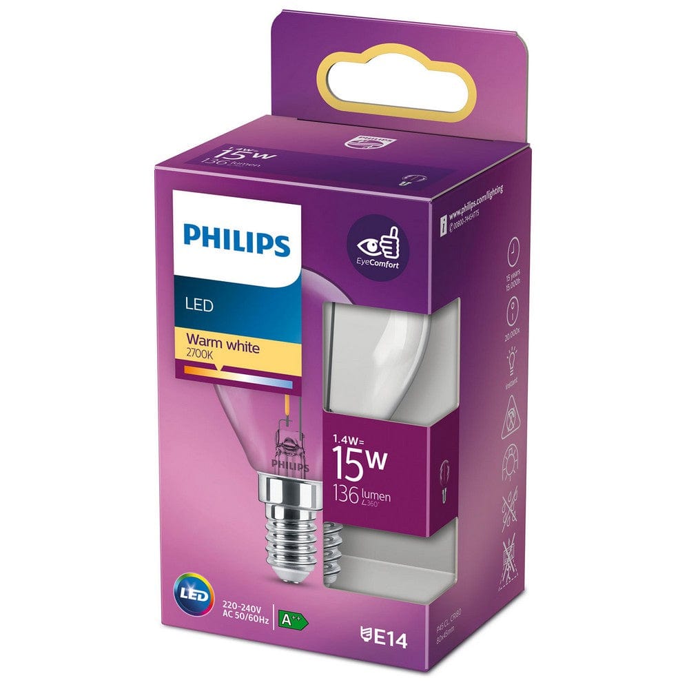 Philips LED-lampa E14 Klot Klar 15W / 1-pack / E14 SKU ORD-929002370201 EAN 8718699764234