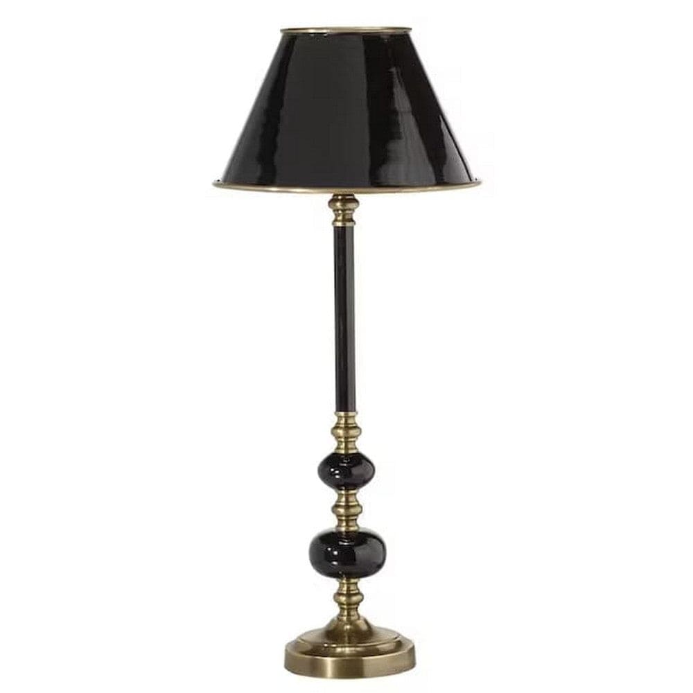 PR Home Bordslampa Abbey 50 cm / Med lampskärm / Svart/Mässing SKU PRH-25316-MS22-SM EAN 7330976053483