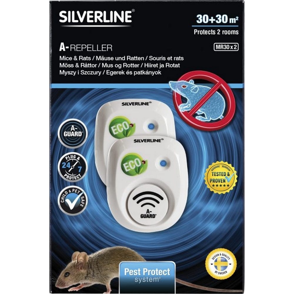 Silverline Avskräckare Mus &amp; Råtta Mr30 2st SKU MLC-25304 EAN 7350007336590